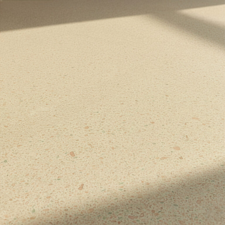 Foto eines hellen, gesprenkelten Linoleumbodens